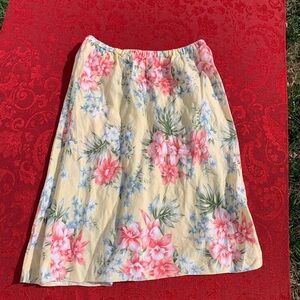 Jones New York Sport‎  Floral Print Skirt Easter Spring SIZE 6 Yellow Linen